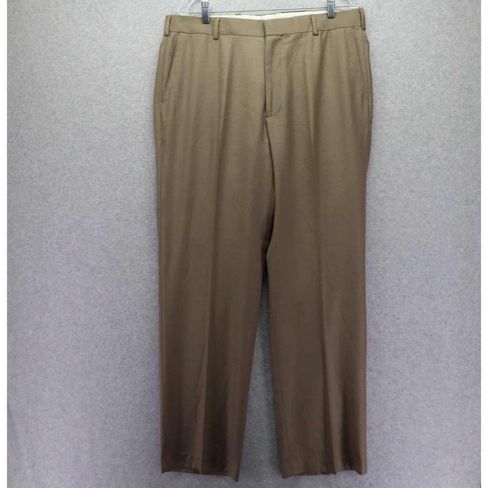 Covington Pantsβ Mens 36x32 Straight Dress Suit Business Formal Flat Front Brown
